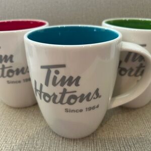 3 set Timmie’s mugs green blue red never used collection items